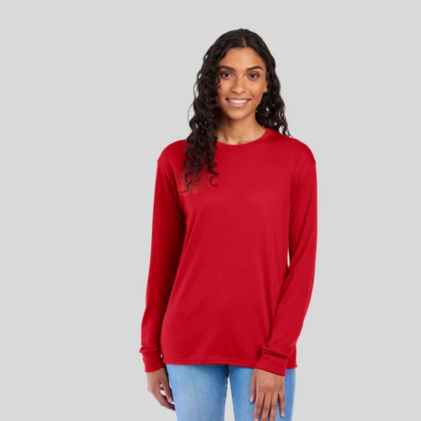 Wholesale Long Sleeve Moisture-Wicking Tee – Side View