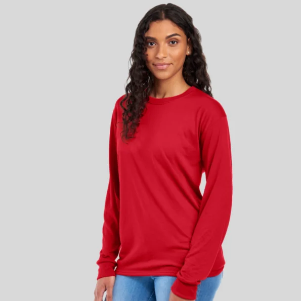 Wholesale Long Sleeve Moisture-Wicking Tee – Side View