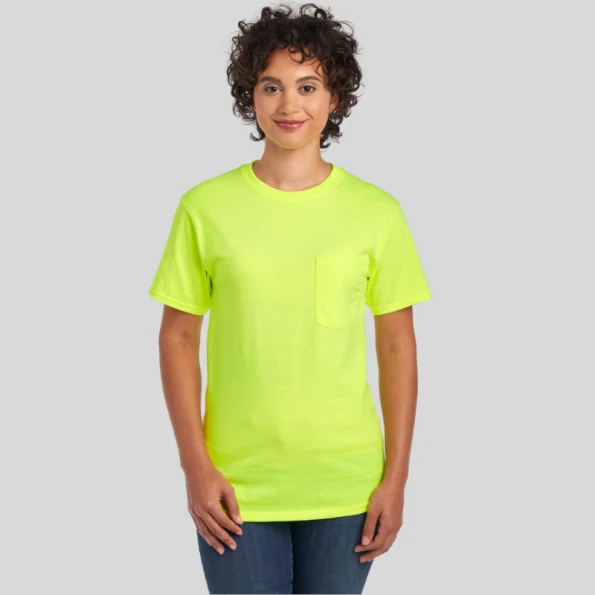 Jerzees 29MPR Unisex Pocket T-Shirt – Blank Tee with Chest Pocket