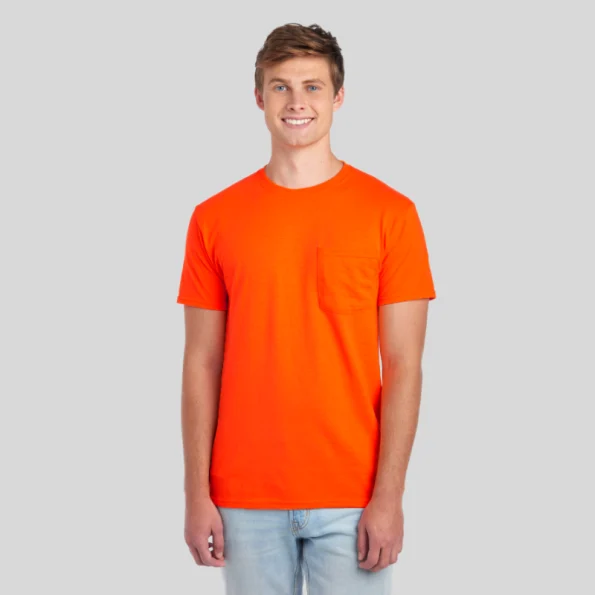 Jerzees 29MPR Unisex Pocket T-Shirt – Blank Tee with Chest Pocket