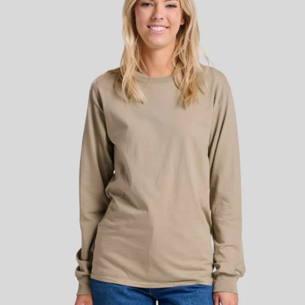 Jerzees 363L Long Sleeve T-Shirt – Unisex 100% Cotton Pre-Shrunk Jersey Tee