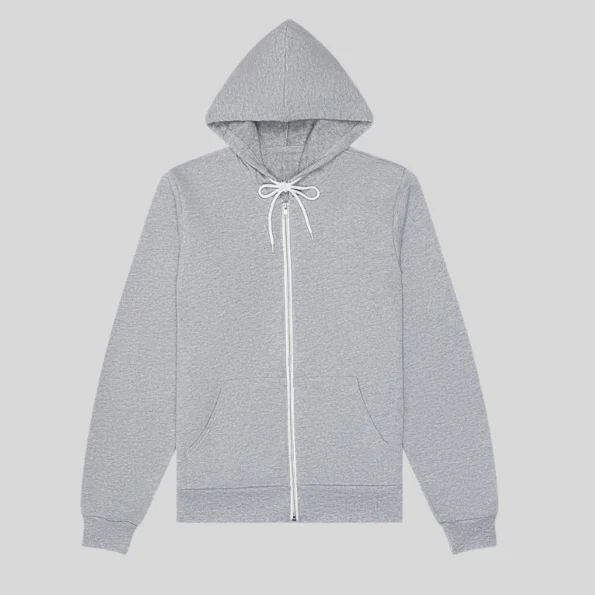 Soft unisex full-zip hoodie for custom printing and embroidery in Quebec and Canada