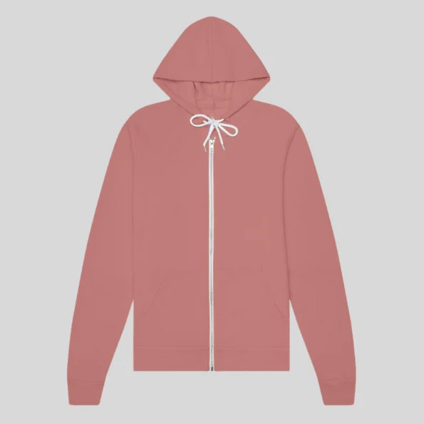 Soft unisex full-zip hoodie for custom printing and embroidery in Quebec and Canada