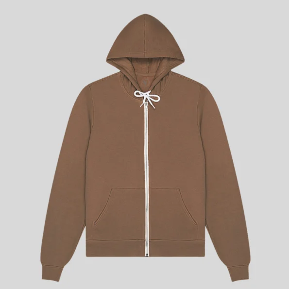 Soft unisex full-zip hoodie for custom printing and embroidery in Quebec and Canada