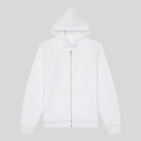 Soft unisex full-zip hoodie for custom printing and embroidery in Quebec and Canada