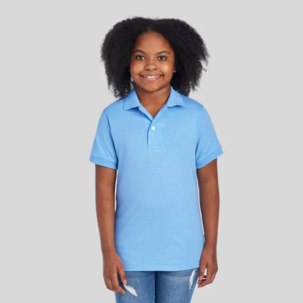 JERZEES 437K Youth Sport Polo Shirt– Moisture-Wicking & CPSIA Compliant