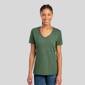Women’s premium V-neck T-shirt made with combed ring-spun cotton blend