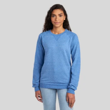 Jerzees 91MR Raglan Crew – Snow Heather Lightweight Unisex Sweatshirt