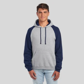 Jerzees NuBlend Raglan Hoodie. Jerzees NuBlend Raglan Hoodie – Colorblock Fleece Sweatshirt with Tear-Away Label