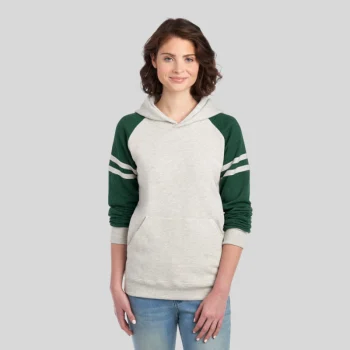 Jerzees Varsity Hoodie 97CR – Unisex NuBlend Colorblock Hoodie with Athletic Stripes