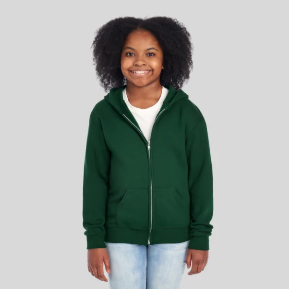Full-Zip Youth Hoodie Jerzees 993BR – NuBlend® Sweatshirt with Zipper