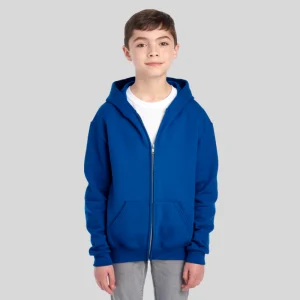Chandail à capuche zippé jeunesse Jerzees 993BR – molleton NuBlend® imprimable pour écoles