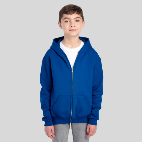 Full-Zip Youth Hoodie Jerzees 993BR – NuBlend® Sweatshirt with Zipper