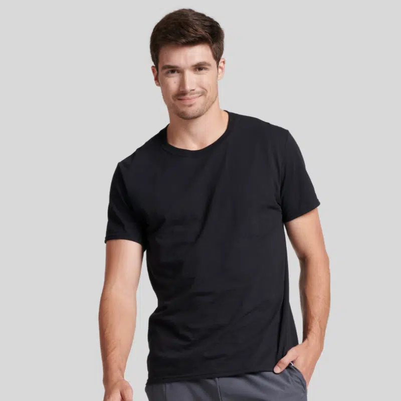 64STTM0-DRI-POWER-CVC-Performance-Unisex-T-Shirt-BLACK-FRONT Russell 64STTM0 – Dri-Power® Unisex CVC Performance T-Shirt