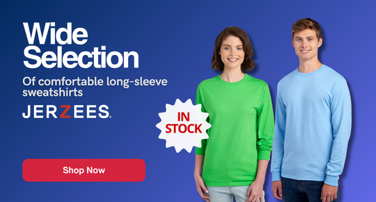 Wholesale blank Jerzees apparel – Unisex t-shirts and sweatshirts for screen printing, embroidery, and custom designs in Canada