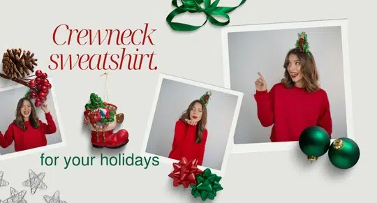 Customizable sweaters for the holidays – available in multiple colors at Volgania