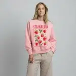 Strawberries Design Crewneck Sweatshirt – Custom Wholesale Blank