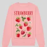 Strawberries Design Crewneck Sweatshirt – Custom Wholesale Blank