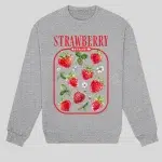 Strawberries Design Crewneck Sweatshirt – Custom Wholesale Blank